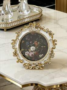 1 Vintage European Resin Photo Frame, Available In 4x6, 5x7, 6x8 Sizes, Vintage Baroque Style, Can Be Placed On Desktop Or Hung On Wall, Antique Home Decor, Christmas Decoration Wedding Gift, Elegant Classic Decor, Vintage Gallery Photo Frame, Pastoral Style Unique Photo Display. - 1PC - View 10