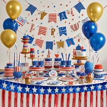 Red White Blue Star Tinsel Fringe Banner, Multi-Scene Party Decor Supplies, Ideal For Birthday, Wedding, Classroom Teacher Decor & Indoor Room Decor - Party Banner Decorations - View 4
