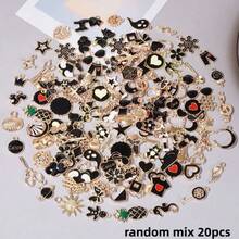 10/20/30/50/80/100pcs Assorted Minimalist Pink Enamel + Gold Alloy Random Mix Heart, Pentagram, Elephant, Leaf Charms Pendants, Suitable For Bag Decoration, Handmade DIY Jewelry Making Necklace Bracelet Earrings Accessories - Pink+Gold - View 27