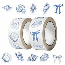 500PCS/Roll Ocean Sealing Sticker Blue Roll Decal DIY Luggage Phone Guitar Scrapbook Party Gifts School Supplies - 1 Set - View 12