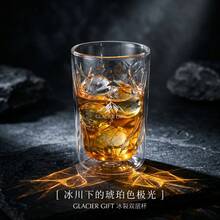 2pcs Glacier Glass Cups, Double-Wall Insulated Glassware, Premium Glassware Suitable For Whiskey, Cocktails, Beer, Iced Coffee, Tea, Milk, Juice - White - View 4