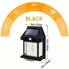 1PC/4PCS The Outdoor Solar Wall Lamp Has 3 Modes And A Motion Sensor And Is Suitable For Various Usage Scenarios Including Garden Alley Garden Fence Amall House Lights And Security Lights - Style a - View 2