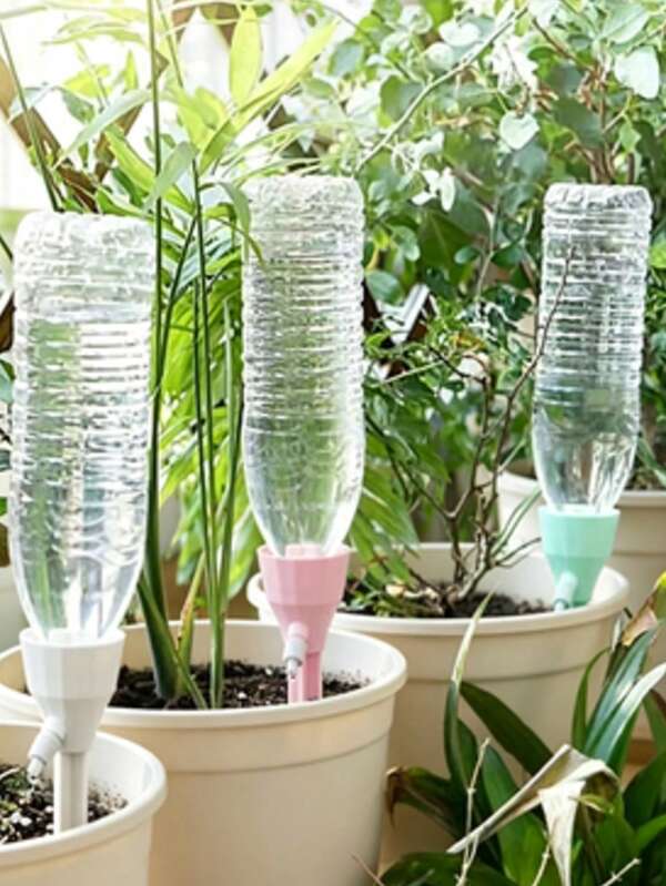 1/3/6pcs Vacation Plant Watering Spikes, Automatic Watering Stakes For Potted Plants, Indoor Garden And Outdoor Potted Plant Automatic Drip Irrigation Device, Prevent Overwatering