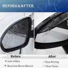 2pcs/4pcs Car Rearview Mirror Rain Covers, Thickened Carbon Fiber Texture Rain Guards, Enhanced Clear Visibility, Reinforced Edges Durable Protection, Suitable For Rainy Day Driving, Off-Road Travel, Daily Vehicle Protection, Great Gift For Friends - Thickened Carbon Fiber Rain Eyebrow One Pair - View 5