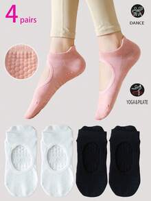 2/4 Pairs Women's Comfortable Pilates Yoga Socks, Sports Socks, Ballet Socks, Multi-Color Options, Suitable For All Seasons - Multicolor - View 16