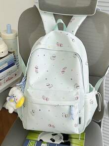 Large Capacity Colorful Printed Backpack For Girls, Student School Bag, Cartoon Backpack, Lightweight Travel Bag, Daily Commute Laptop Bag, Fashion Casual Backpack For Elementary, Middle, High School And College Students, Nylon Laptop Bag, Multiple Colors Available, Academy Style - A - View 17