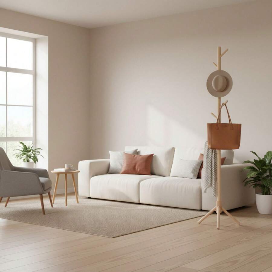 KIWI MOBLEKIT | Free-Standing And Expandable Clothes Racks In Metal And Wood, Clothing With Adjustable Options, With Wheels Or Shelves, Organizers For Bedroom, Entryway And Home - 木材42x42x175釐米山毛櫸 - 查看 1