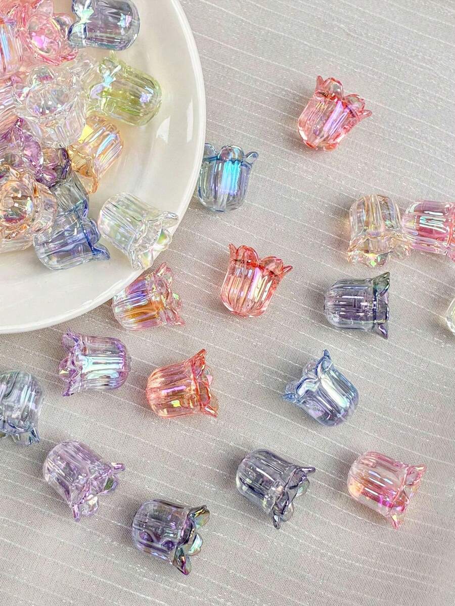 10 buah 15*16mm Akrilik Transparan UV Bunga Lily of the Valley untuk Gantungan Kunci Tali Rambut DIY, Rantai Ponsel, Aksesoris Perhiasan - Bunga bakung tembus cahaya - View 1