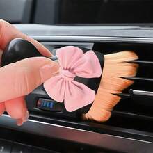 Highly Attractive Car Cleaning Small Brush, Pink Bow Creative Decoration, Soft Bristles Won't Damage Car Paint And Interior, Efficiently Cleans Small Gaps In Car, Essential Cleaning Item For Women's Cars - Pink Bow Cleaning Brush - View 9