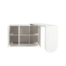 Desk, Rotating L-Shaped Corner Computer Desk, Office Desk, Dressing Table, White 110 Cm - 白色 - 查看 7