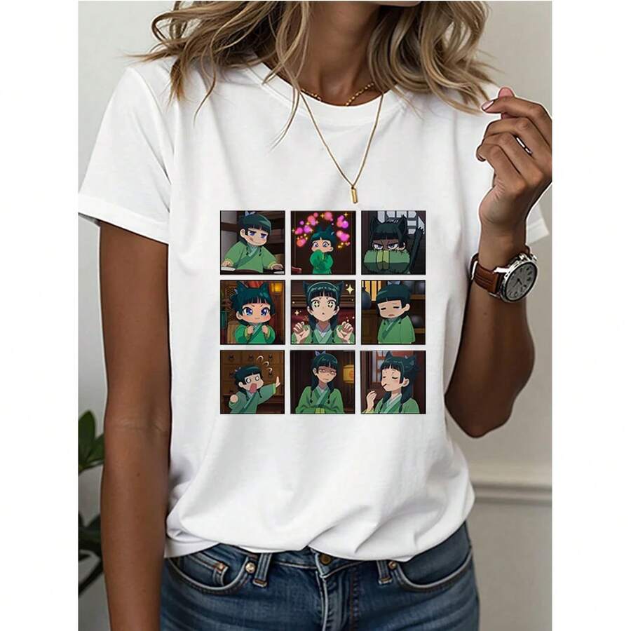 The Apothecary Diaries Short Sleeve Tee Shirt Vintage Gothic Casual Tops T-Shirt Women Men Harajuku Graphic Tshirt Anime Clothes - White43070 - View 1