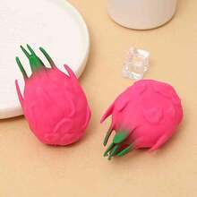 1pc 2026 Dragon Fruit Cartoon Face Children's Soft Candy Ball, Soft Elastic Stress Relief Squeeze Toy, Fun Gift For Friends Party, Random Style - 彩色 - 查看 3
