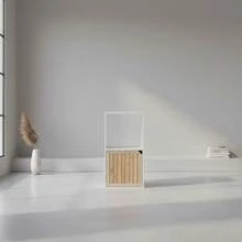 KIWI MOBLEKIT | Wooden Shelves For Storage And Decoration, Cube Or Rectangular Models With Door Or Drawer Options, Modern Auxiliary Furniture For Living Room, Bedroom Or Office - 雙隔層書架 30x29.5x58.5 公分 白色 - 查看 5