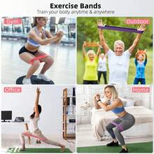 6pcs Mini Resistance Bands, Fitness Bands For Hip And Leg Workout, Yoga Pilates Home Gym Training, With Storage Bag - Multicolor - View 4