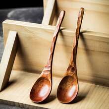 Large Wooden Soup Spoon With Long Handle, Wooden Rice Spoon For Eating, Wooden Spoon For Eating Luosifen, Wooden Spoon - Maroon - View 2