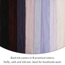 彩色羊毛 roving 套裝，10g 8色羊毛 roving 組合，羊毛氈針刺材料包，DIY 羊毛娃娃 80g - Winter - 查看 2