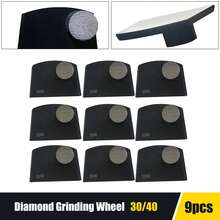 Futchoy 9Pcs Diamond Grinding Round Button Lavina Edco Floor Concrete Grinder Grit 30/40 - Black - View 6