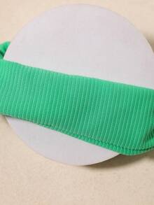 1个纯色条纹荧光绿发圈发饰，校园发圈发绳，休闲马尾辫发饰弹力带美发家居发饰橡皮筋 - 青檸色 - 查看 10