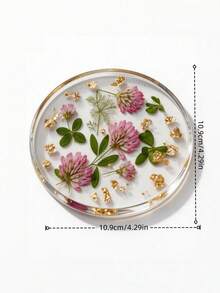 1pc 2D Acrylic Floral Pattern Coaster - Perfect For Personalized Wedding, Birthday Or Mother's Day Gift. Available In Pink, Yellow, White, Green And Brown - Floral Coasters - View 11