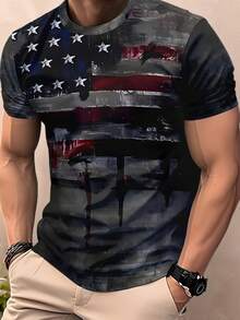 Men's Plus Size T-Shirt Digital Print Comfortable Fashion Plus Size T-Shirt Breathable Short Sleeve - Multicolor - View 2