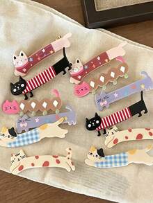 Cute Cartoon Girl Animal Hair Clips, Suitable For Daily Wear And Vacation Use - Multicolor - View 2