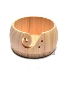 1pc Wooden Yarn Bowl, Knitted Knitting Storage Basket With Handmade Holes To Prevent Slipping, Suitable For Crochet Knitting DIY Art Craft Tools - Multicolor - View 9