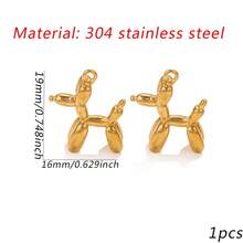 1/4pcs 3D Balloon Dog Stainless Steel Pendant, Non-Fading Metal Animal Charm, DIY Jewelry Making Bracelet Necklace Accessory - Dog Pendant - View 14
