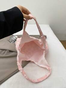 Women's Large Capacity Lace Floral Shoulder Bag, 2025 New Casual Beach Vacation Bag, Lightweight Versatile Tote Bag, Women's Bag - Pink - View 6