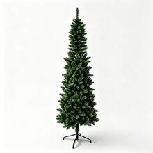 6FT/180cm Slim Pencil Artificial Pine Tree,600T Dense PVC Pointed Branches,Automatic Hinged Foldable Iron Stand, Flame Retardant Anti Deform Anti Fading Space Saving Corner Decor For Home Apartment Office All Season Indoor Decor - Green - View 9