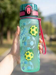 1件 800ml/26oz 3D列印酷足球圖案運動水壺，直飲口設計，方便運動出汗後補水，開學首日適用 - 彩色 - 查看 11
