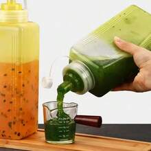 2 Square Squeeze Bottles, Suitable For Jam, Granules, Preserves, Passion Fruit, Commercial And Home Use Oil Dispenser For Milk Tea Shops, Essential For Outdoor BBQ - White - View 3