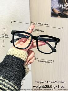 2 pièces Lunettes pour femmes en matériau PC, monture épaisse vintage unie, pour réunions d'affaires, rendez-vous décontractés, printemps et automne - Multicolore - Voir 6