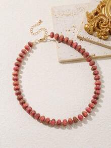 1pc Fashion Minimalist Gradient Resin Bead & Colorful Seed Bead Short Necklace For Women Daily Wear - Beaded Necklace - View 8
