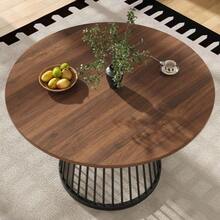 Dining Table Set (5-Piece), Dining Table Set With 4 Chairs, Modern Kitchen Table Set, Round Kitchen Table With 80 Cm Diameter And Gold Metal Legs, White MDF Tabletop, Dark Grey Velvet Dining Chairs - 多色1 - 查看 3