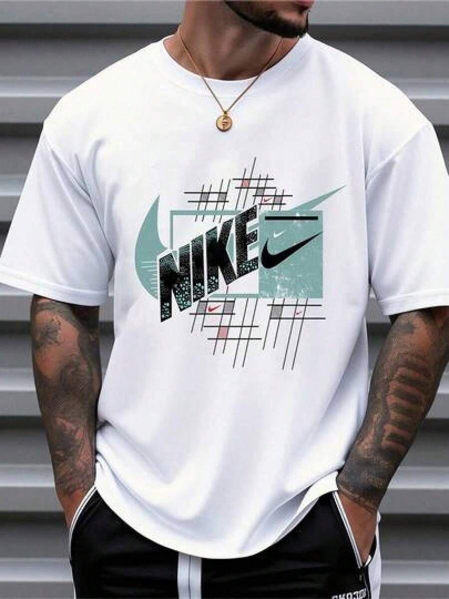 Graphic Print Tee, Street Fashion, Everyday Casual Wear - 白色 - 查看 1