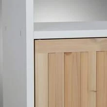 KIWI MOBLEKIT | Wooden Shelves For Storage And Decoration, Cube Or Rectangular Models With Door Or Drawer Options, Modern Auxiliary Furniture For Living Room, Bedroom Or Office - 雙隔層書架 30x29.5x58.5 公分 白色 - 查看 6