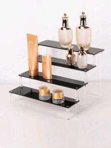 1 pieza Estante de almacenamiento cosmético negro, bandeja, estante de almacenamiento, estante vertical de escritorio, almacenamiento de escritorio, bandeja decorativa, caja de almacenamiento de accesorios, decoración, bandeja de joyas, otro estante de almacenamiento, almacenamiento, decoración de la habitación, dormitorio, decoración del hogar, almacenamiento de baño, estación de café del hogar, estante de almacenamiento de escritorio de oficina, organizador, tocador, muebles de dormitorio, suministros de la habitación, organización de la oficina, decoración de la habitación - Negro - Ver 6