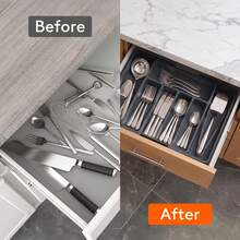 Extra Large Expandable Silverware Organizer, Food- Cutlery Flatware Organizer, Kitchen Utensil Drawer Organizer, Adjustable Silverware Holder For Spoons Forks Knives, House Decor, Kitchen Decor, Bathroom Decor, Bedroom Decor - View 4