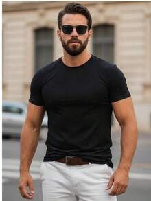 American Ribbed Fitted Shirt Gringa Slim T-Shirt - Negro - Ver 3