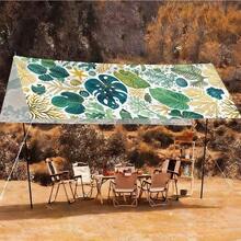 1 pieza Vela de sombra solar cuadrada con estampado geométrico de girasol fresco, adecuada para patio pequeño, piscina, área de ocio al aire libre de villa. Sombrilla de playa, tela de sombra solar para exteriores, toldo de playa, tienda de playa, sombra solar para patio, cenador al aire libre, cenador - Bohemia C - Ver 3