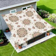 1 pieza Vela de sombra solar cuadrada con estampado geométrico de girasol fresco, adecuada para patio pequeño, piscina, área de ocio al aire libre de villa. Sombrilla de playa, tela de sombra solar para exteriores, toldo de playa, tienda de playa, sombra solar para patio, cenador al aire libre, cenador - Bohemia C - Ver 9