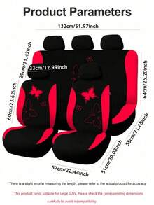 Butterfly Pattern Car Seat Covers Full Set – Universal Fit For SUV/Sedan/Van (5 Headrest Covers + 2 Front Seat Covers + 2 Rear Seat Covers) | Airbag Compatible, Stylish & Practical - Type a - View 9