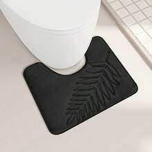 Modern Style Polyester Fiber Tree Leaf Pattern Carpet, Water-Absorbing Rectangle Floor Mat With Raised Detail Suitable For Living Room, Bedroom, Kitchen, Courtyard, Etc. Home Bathroom Decor Bath Rug Outdoor Rug Door Mat Fall Decor Bathroom Accessories Back To School Entryway Decor - Black - View 7