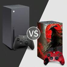Pegatina de vinilo removible para consola y mando Series X, estilo samurái de luna roja, película protectora antiarañazos - Ver 2