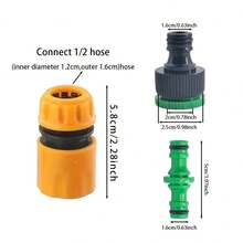 9PCS 1/2" Garden Hose Quick Connectors, Hose Joint Quick Connectors, Suitable For Hose Joint Irrigation System Garden Irrigation Plastic Car Wash, Used For Water Irrigation, Compatible With Car Wash Gun, Compliant With European And American Standards - A - View 2