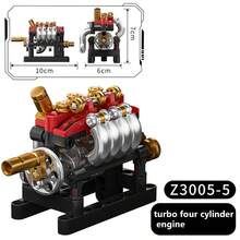 Juego de bloques de construcción de motor mecánico, kit de modelo de pistón y biela funcional, bloques de juguete DIY, bloques de construcción para aliviar el estrés, kit de modelo de coche coleccionable, juguete de ensamblaje de válvulas para niños, gran regalo de cumpleaños/Navidad. - Multicolor - Ver 15