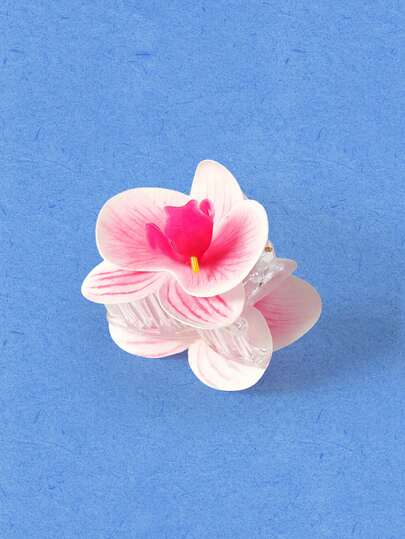 Popjeli 1 szt. dwustronna spinka do włosów z motywem motyla i orchidei, odpowiednia na wakacje, podróże, sesje zdjęciowe i jako modny dodatek do włosów. Spinka do włosów na szczękę. Spinki do włosów. Spinka do włosów. Spinka do włosów. Jesienne zimowe akcesoria do włosów w kształcie kwiatów dla kobiet. Stroje wakacyjne. Damskie letnie, niezbędne na plaży.