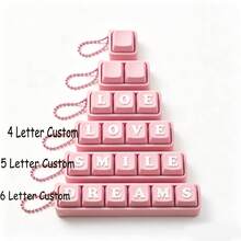 Personalized Custom Keyboard Keycap | Customized Name Keychain | Clickable Letter Keycap Keychain, Adult Stress Relief Office Gift - Multicolor - View 8