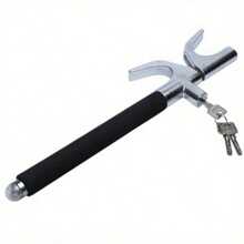 Steering Wheel Lock, Retractable Stainless Steel Anti-Theft Car Security Lock With Emergency Glass Breaker, 3 Keys, Universal Fit For Cars, SUVs & Trucks - Multicolor - View 2