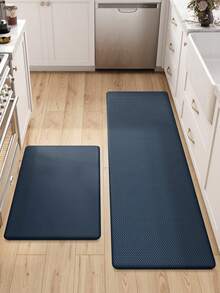 Kitchen Floor Mats Set Of 2 Cushioned Anti-Fatigue, Waterproof Memory Foam Runner Rug Non-Slip For Sink Front, Laundry, Standing Desk - 藍色 - 查看 1
